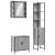 Set dulapuri de baie, 3 piese, gri sonoma, lemn prelucrat GartenMobel Dekor
