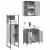 Set dulapuri de baie, 3 piese, gri sonoma, lemn prelucrat GartenMobel Dekor