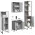 Set dulapuri de baie, 4 piese, gri sonoma, lemn prelucrat GartenMobel Dekor