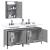Set mobilier de baie, 3 piese, gri sonoma, lemn prelucrat GartenMobel Dekor
