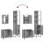 Set mobilier de baie, 3 piese, gri sonoma, lemn prelucrat GartenMobel Dekor