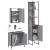Set mobilier de baie, 3 piese, gri sonoma, lemn prelucrat GartenMobel Dekor
