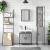 Set mobilier de baie, 3 piese, gri sonoma, lemn prelucrat GartenMobel Dekor