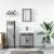 Set mobilier de baie, 3 piese, gri sonoma, lemn prelucrat GartenMobel Dekor