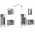 Set mobilier de baie, 3 piese, gri sonoma, lemn prelucrat GartenMobel Dekor