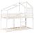 Pat supraetajat cu acoperiș, alb, 90x190 cm, lemn masiv de pin GartenMobel Dekor