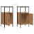 Noptiere, 2 buc., stejar artizanal, 41x31x80 cm, lemn prelucrat GartenMobel Dekor