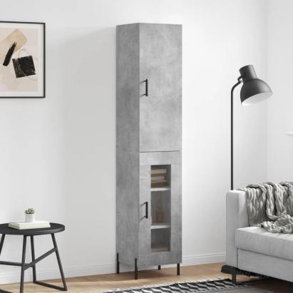 Dulap înalt, gri beton, 34,5x34x180 cm, lemn prelucrat GartenMobel Dekor