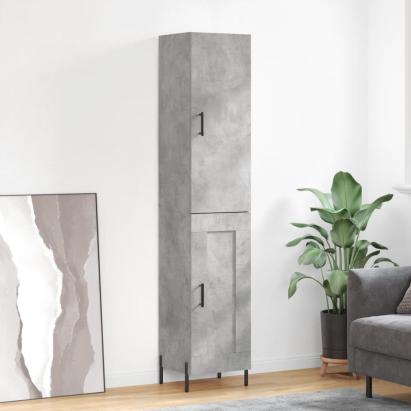 Dulap înalt, gri beton, 34,5x34x180 cm, lemn prelucrat GartenMobel Dekor
