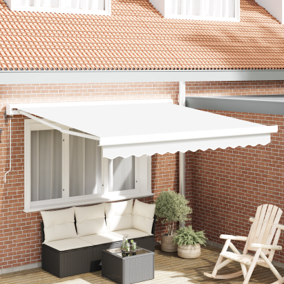 Markiză retractabilă automată albă 350x250 cm GartenMobel Dekor
