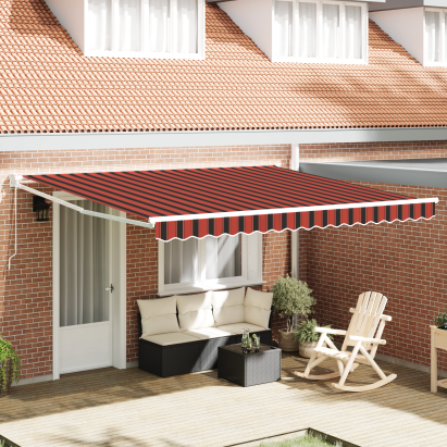 Marchiză retractabilă galbenă și portocalie 400x350 cm GartenMobel Dekor
