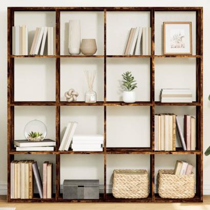 Bibliotecă, stejar fumuriu, 137,5x29x137,5 cm, lemn prelucrat GartenMobel Dekor