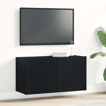 Comodă TV din stejar negru, 80x30x41 cm, lemn stratificat GartenMobel Dekor