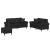 Set de canapele cu perne, 3 piese, negru, piele ecologică GartenMobel Dekor