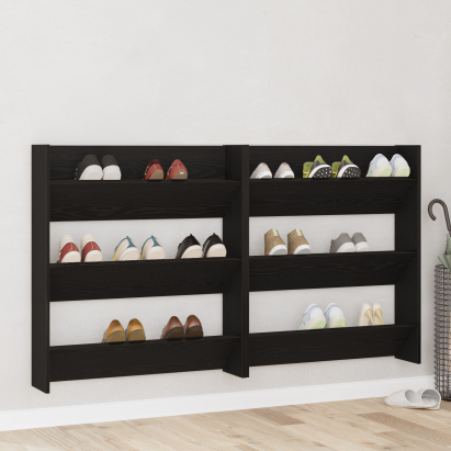 Dulapuri pentru pantofi din stejar negru - set de 2 piese, 80x18x90 cm, din lemn prelucrat GartenMobel Dekor