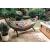 Hamac dublu cu bare din lemn, pentru 2 persoane, bumbac, 150kg, 200x150 cm, albastru si maro Household NewTrend