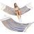 Hamac gradina cu bara din lemn, material textil, 120 kg, 200x100 cm, albastru si maro Household NewTrend