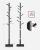 VASAGLE Cuier pentru haine, din lemn masiv, tip pom, cu 8 carlige, baza patrata, 175cm, negru Household NewTrend