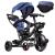 Tricicleta 3in1 105x52x94 cm, cu sezut rotativ 360°, roti fara aer, copertina reglabila, bleumarin Household NewTrend