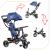 Tricicleta 3in1 105x52x94 cm, cu sezut rotativ 360°, roti fara aer, copertina reglabila, bleumarin Household NewTrend
