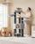 FEANDREA Ansamblu de joaca pisici, cu 9 stalpi de sisal, platforme mari si casuta, 50x50x160 cm, gri Household NewTrend