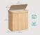 SONGMICS Cos rufe 63x42x61 cm, 150L, pliabil cu capac si sac lavabil, bambus si textil, bej natur Household NewTrend