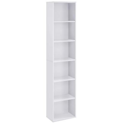 VASAGLE Biblioteca verticala 40x24x179 cm, 6 rafturi din care 4 reglabile, PAL alb mat Household NewTrend