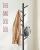 VASAGLE Cuier lemn masiv 47x47x175 cm, 8 carlige si inaltime reglabila, baza triunghiulara, negru Household NewTrend
