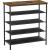 VASAGLE Suport pantofi 75x30x91 cm, 5 niveluri, rafturi textile si blat PAL, cadru metalic, maro rustic si negru Household NewTrend