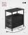 VASAGLE Noptiera 60x35x61 cm, cu 2 sertare, rafturi si priza incorporata, PAL si otel, gri antracit si negru Household NewTrend