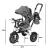 Tricicleta 3in1 105x52x94 cm, sezut rotativ 360°, roti fara aer, copertina reglabila, gri Household NewTrend
