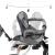 Tricicleta 3in1 105x52x94 cm, sezut rotativ 360°, roti fara aer, copertina reglabila, gri Household NewTrend