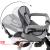 Tricicleta 3in1 105x52x94 cm, sezut rotativ 360°, roti fara aer, copertina reglabila, gri Household NewTrend