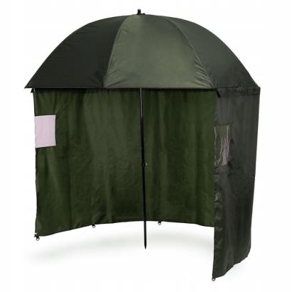Umbrela pescuit 200x220 cm, cu perete lateral detasabil si ferestre, reglabil pe inaltime si unghi, otel si Oxford impermeabil, verde Household NewTrend