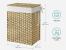 SONGMICS Cos rufe cu capac, ratan sintetic si sac detasabil, 90 L, 46x33x60 cm, natur Household NewTrend