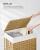 SONGMICS Cos rufe cu capac, ratan sintetic si sac detasabil, 90 L, 46x33x60 cm, natur Household NewTrend