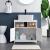 VASAGLE Dulap baie 60x30x60 cm, 2 usi, compartiment deschis, stil scandinav, alb mat Household NewTrend