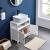 VASAGLE Dulap baie 60x30x60 cm, 2 usi, compartiment deschis, stil scandinav, alb mat Household NewTrend