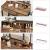 VASAGLE Masuta toaleta 90x40x141 cm, cu 3 sertare, oglinda tripla si taburet, lemn si otel, maro rustic si negru Household NewTrend