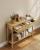 VASAGLE Consola hol 100x30x80 cm, 2 sertare, raft deschis, colturi rotunjite, stil boho, MDF si ratan PVC, bej stejar Household NewTrend