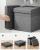 SONGMICS Taburet pliabil 30x30x30 cm, cu spatiu de depozitare, capac tapitat, MDF si imitatie in, gri Household NewTrend