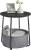 VASAGLE Masuta de cafea rotunda cu cos de stofa, stil modern, 45x50cm, negru-gri Household NewTrend