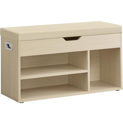 VASAGLE Pantofar cu banca, capitonata, 3 compartimente, sarcina 150 kg, 30x80x44cm, modern, bej Household NewTrend