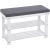 SONGMICS Banca pentru pantofi din bambus, 2 niveluri, cu perna, sarcina 150 kg, 71x29x49 cm, alb si gri Household NewTrend