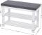 SONGMICS Banca pentru pantofi din bambus, 2 niveluri, cu perna, sarcina 150 kg, 71x29x49 cm, alb si gri Household NewTrend