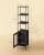 VASAGLE Biblioteca cu 6 etaje, cadru metalic, usa cu efect ratan Boho, 30x40x175 cm, negru Household NewTrend