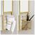 VASAGLE Dulap de baie de perete, 3 usi cu oglinda, compartiment deschis, 15x70x70 cm, alb auriu Household NewTrend