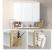 VASAGLE Dulap de baie de perete, 3 usi cu oglinda, compartiment deschis, 15x70x70 cm, alb auriu Household NewTrend