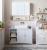 VASAGLE Dulap de baie de perete, 3 usi cu oglinda, compartiment deschis, 15x70x70 cm, alb auriu Household NewTrend