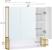 VASAGLE Dulap de baie de perete, 3 usi cu oglinda, compartiment deschis, 15x70x70 cm, alb auriu Household NewTrend